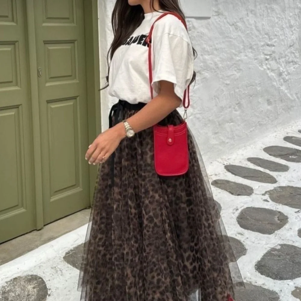 Dark l Leopard Mesh Skirt
